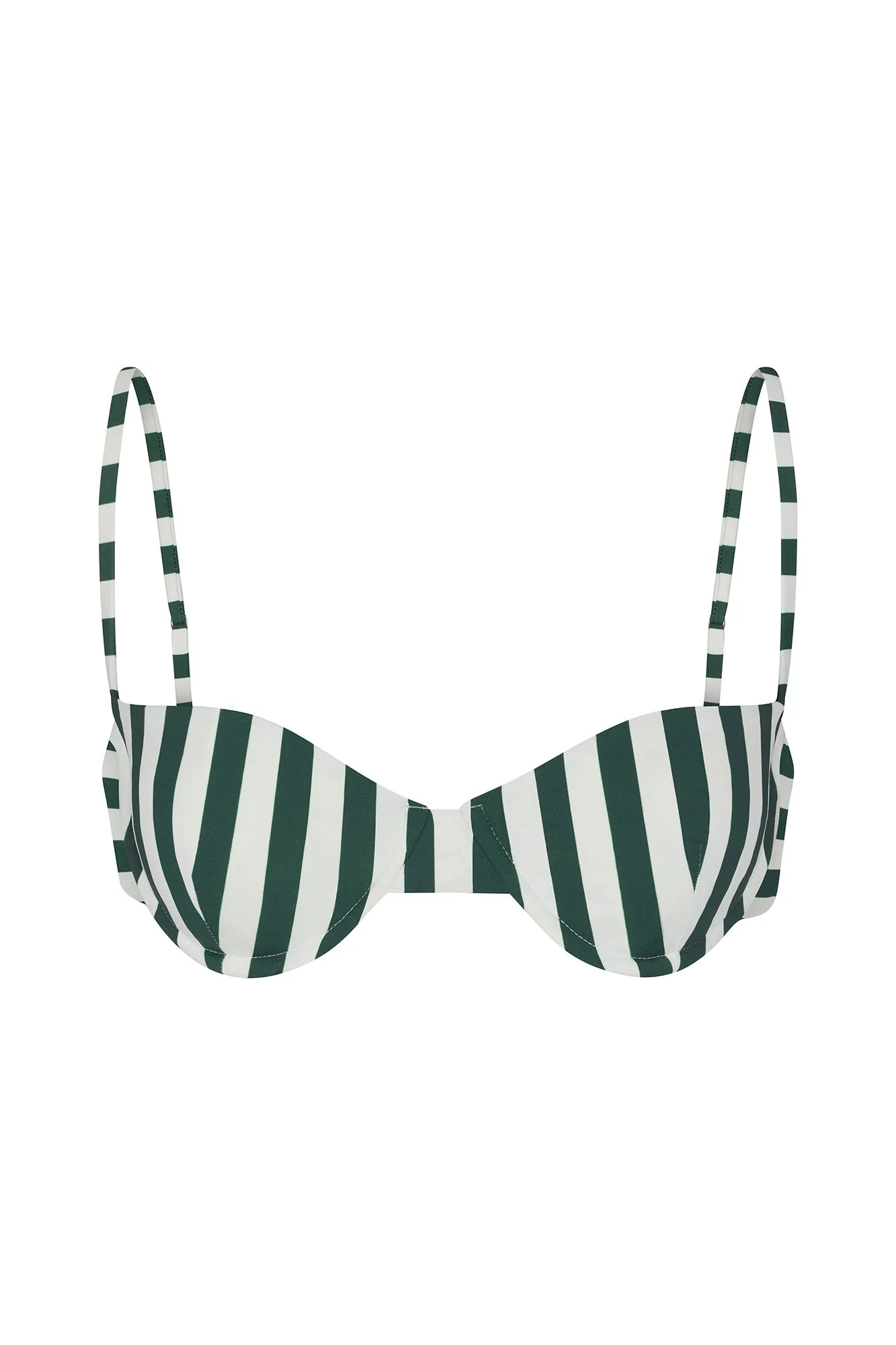 Balconette Underwire Bikini Top Green Stripes - Image 3