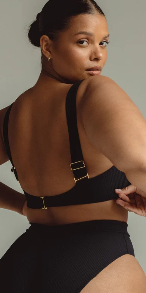 Hayden Bikini Top Black Rib - Image 3