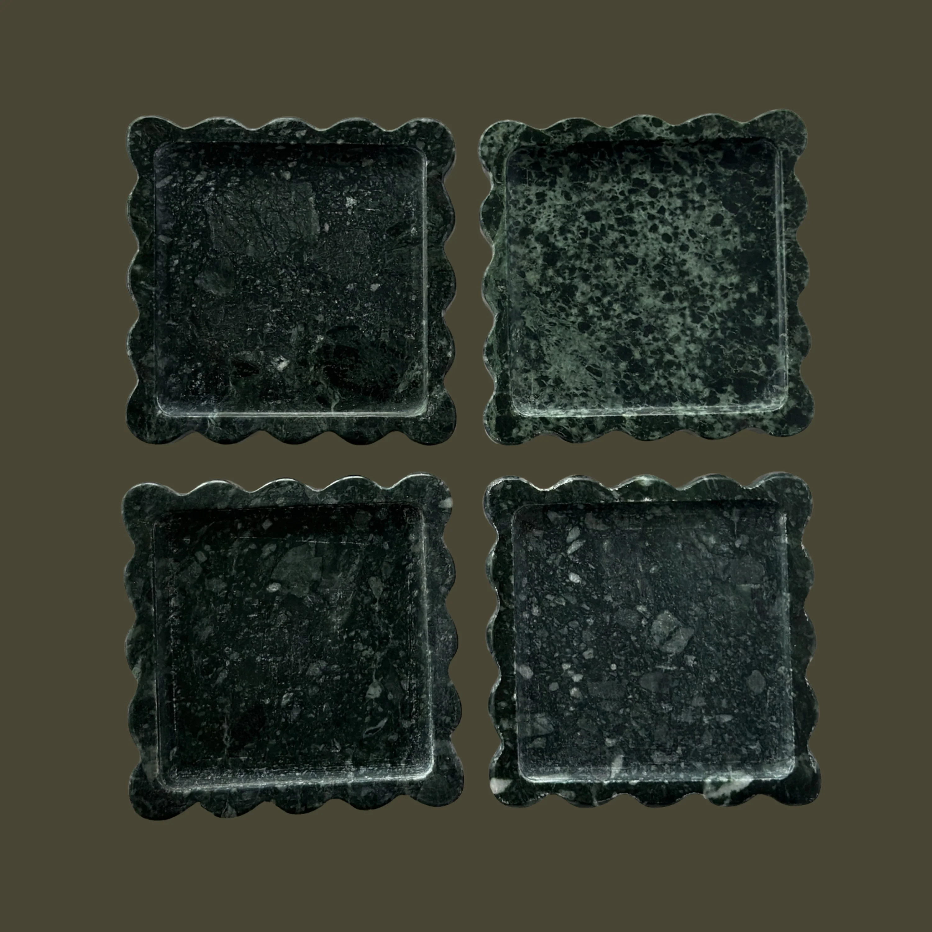 Box Coaster Set in Emerald - Image 3