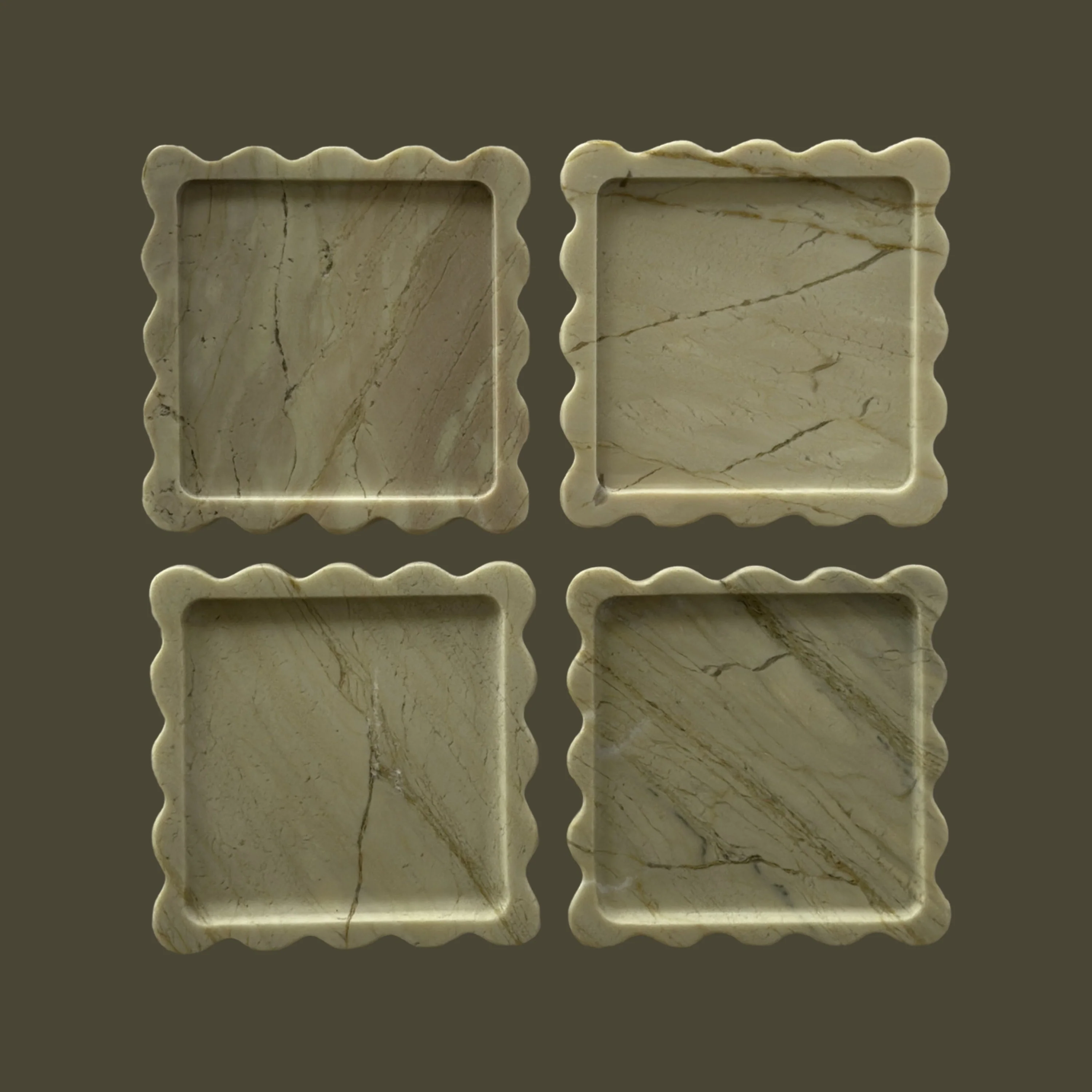 Box Coaster Set in Emerald - Image 4