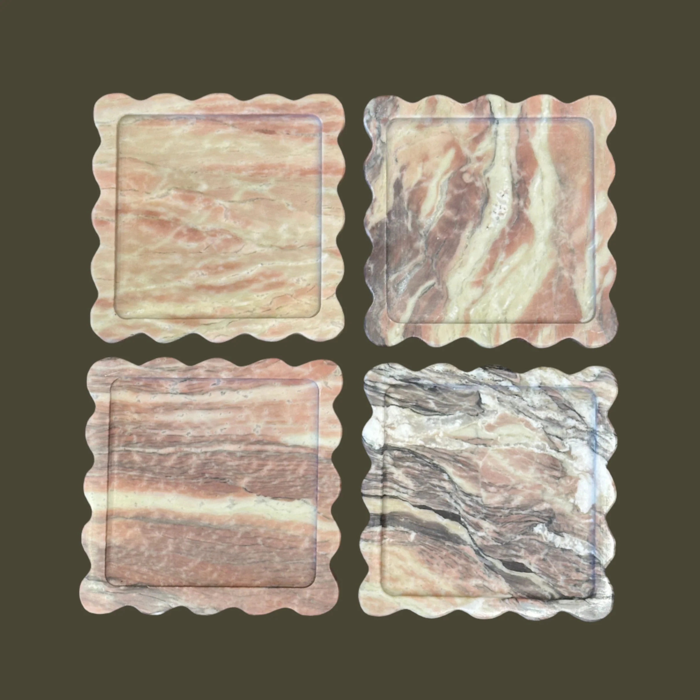 Box Coaster Set in Emerald - Image 6