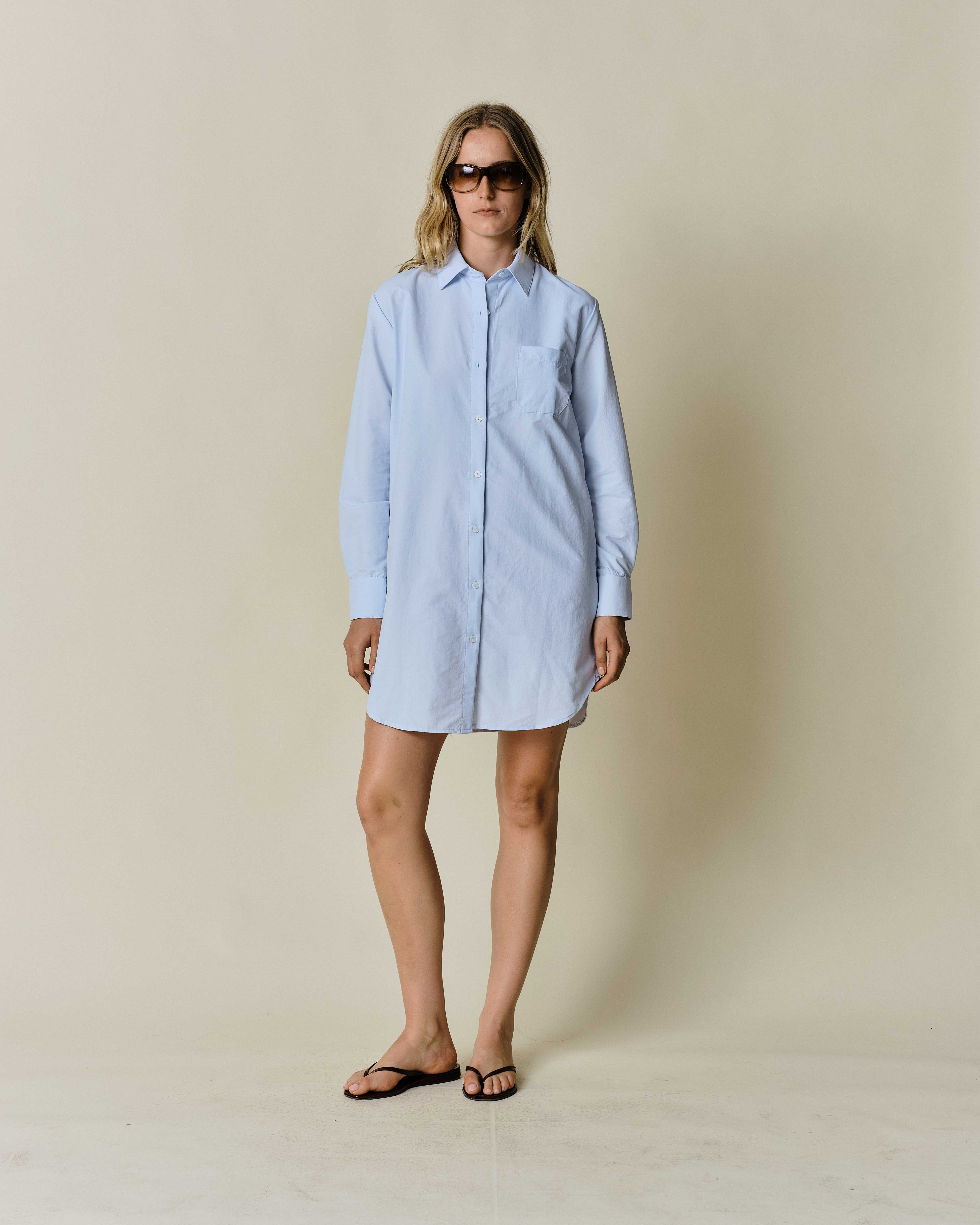 Button Up Dress Sky Blue - Image 3