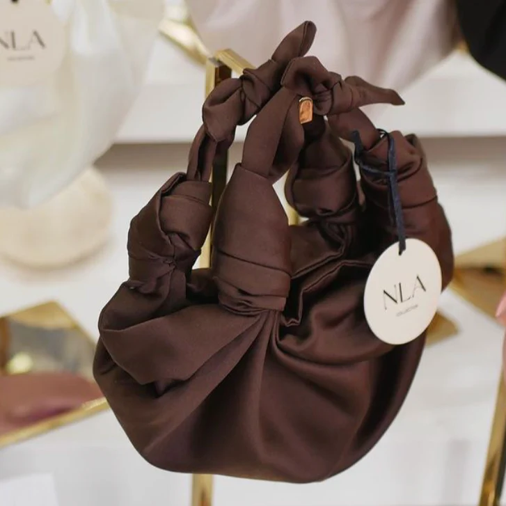 Silk Knot Bag Chocolate - Image 5