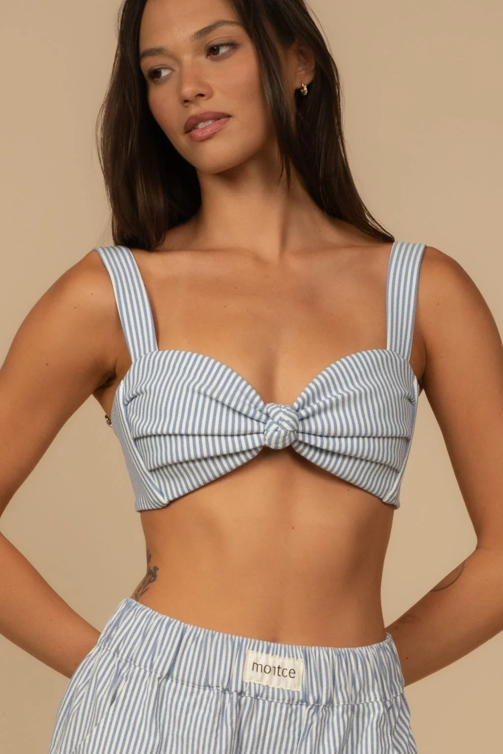 Hayden Bikini Top Classic Blue Stripe - Image 3