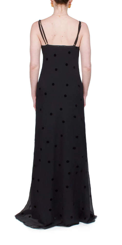 Coletta Sheer Polka Dot Maxi Dress - Image 3