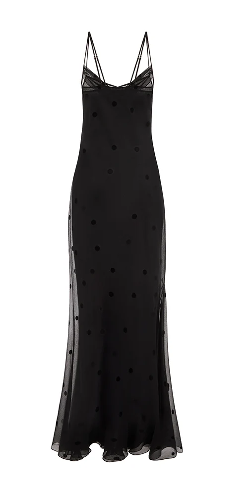 Coletta Sheer Polka Dot Maxi Dress - Image 4