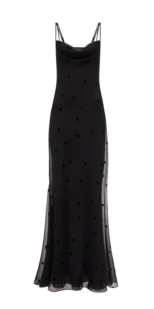 Coletta Sheer Polka Dot Maxi Dress - Image 5