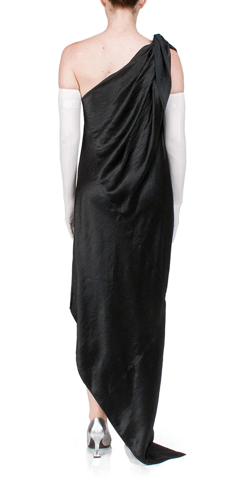 Desiree One Shoulder Satin Midi Dress - Image 3