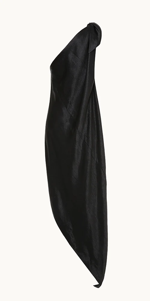 Desiree One Shoulder Satin Midi Dress - Image 4