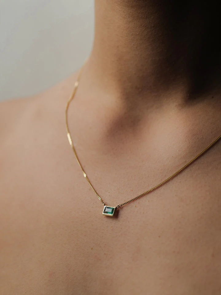 Emerald Cut Bezel Necklace - Image 11