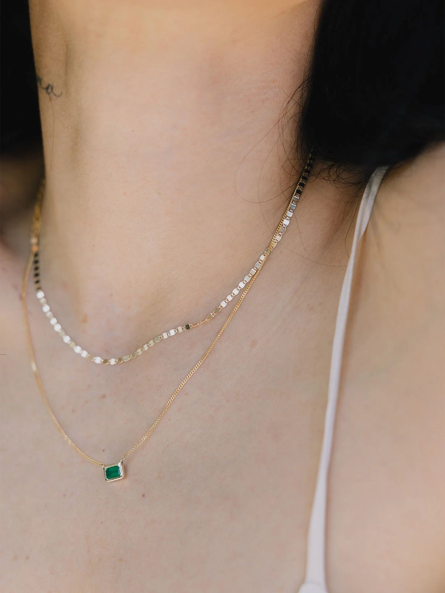Emerald Cut Bezel Necklace - Image 8