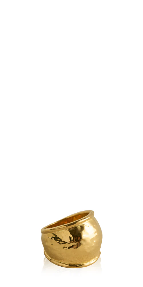 Hammered Radius Ring Yellow Gold