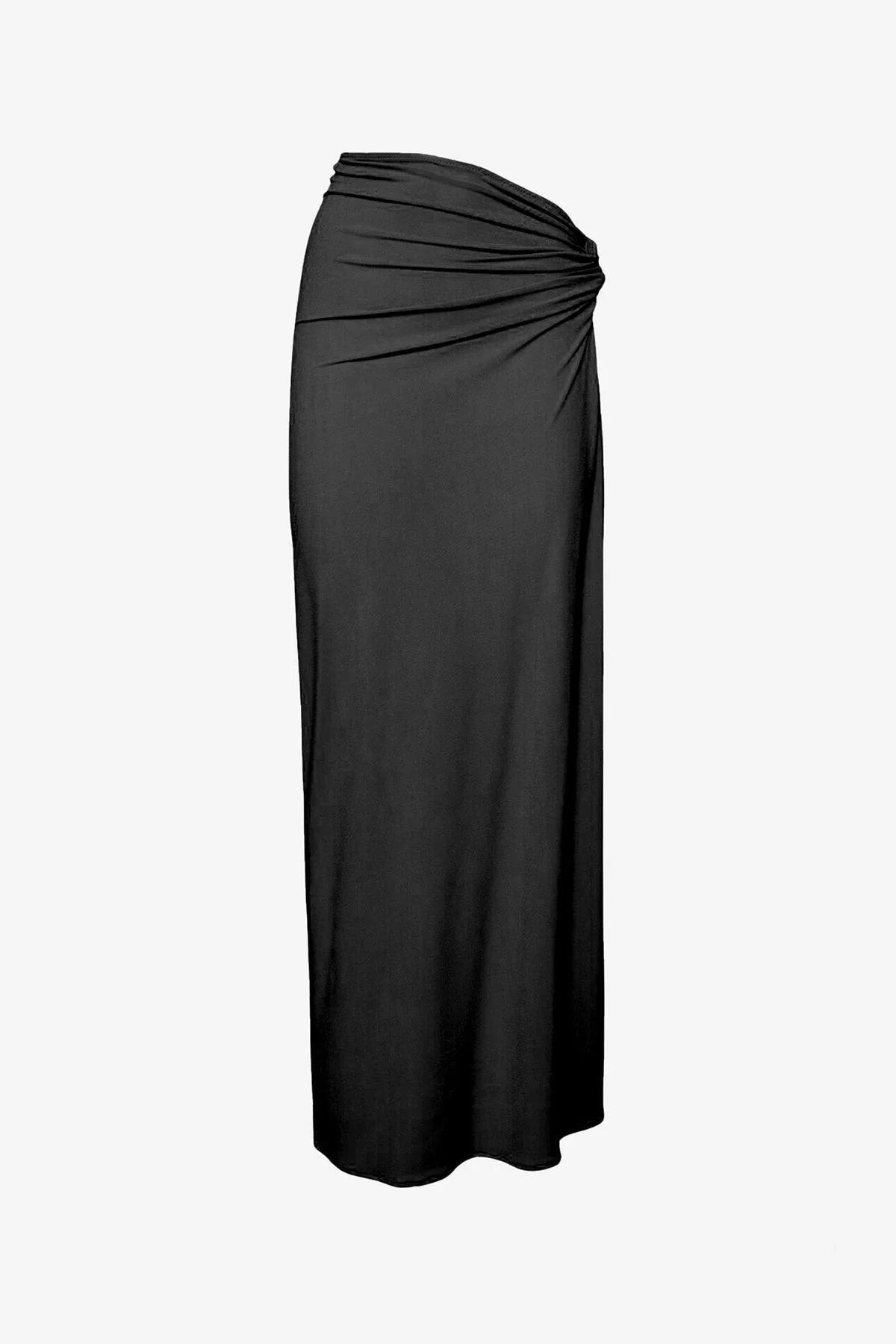 Knot Long Skirt in Black - Image 3