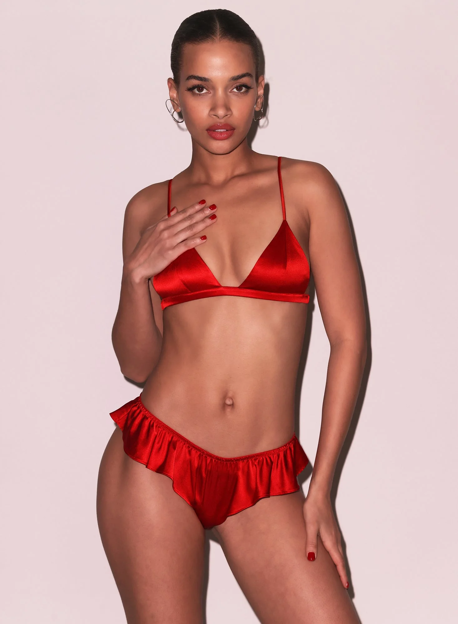 Luxe Triangle Bra Rouge - Image 5