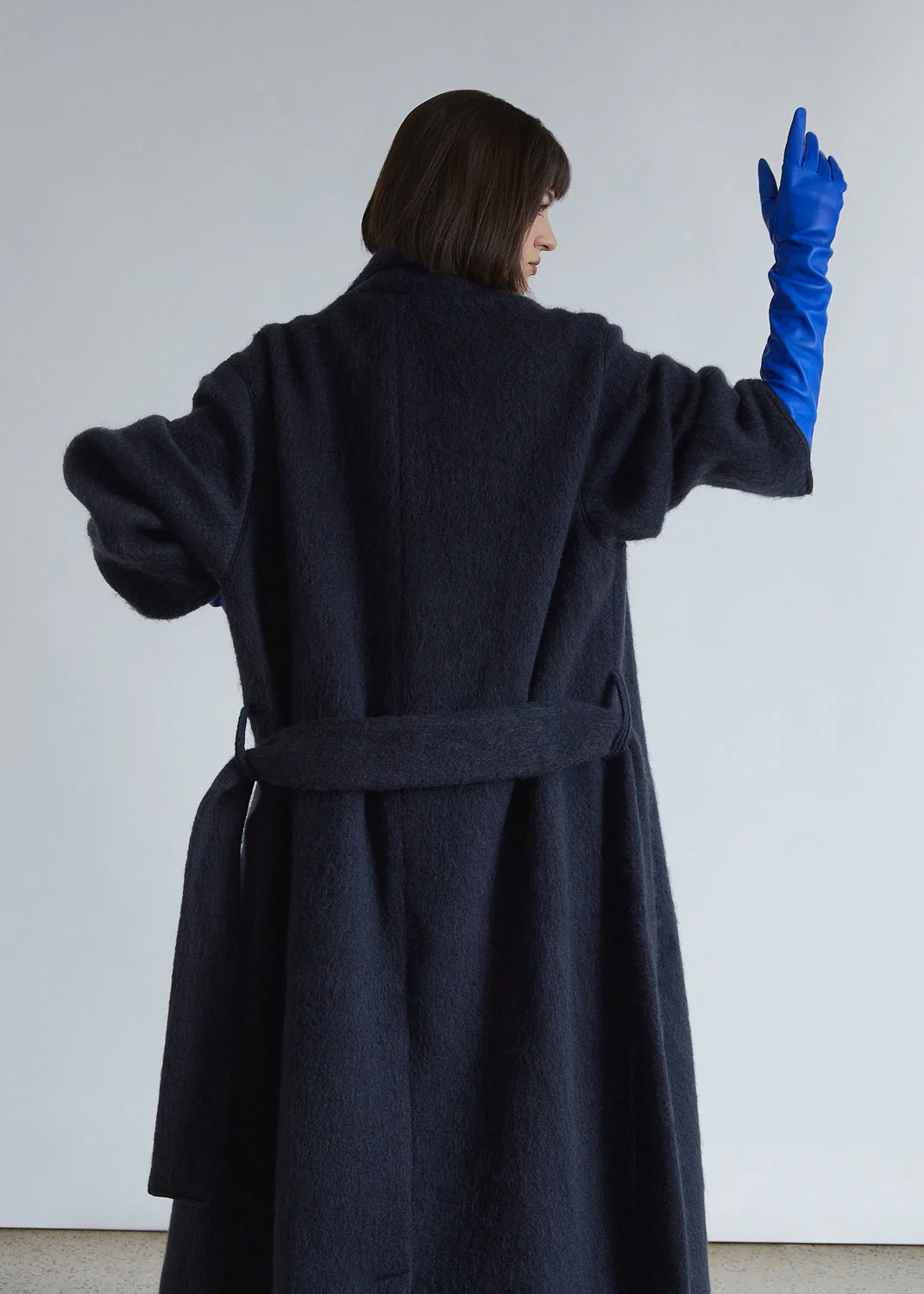 Leather Opera Gloves Bleu - Image 5