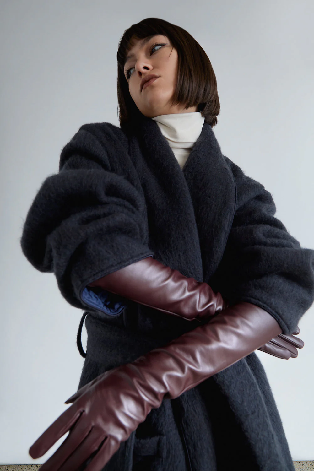 Leather Opera Gloves Choco - Image 4