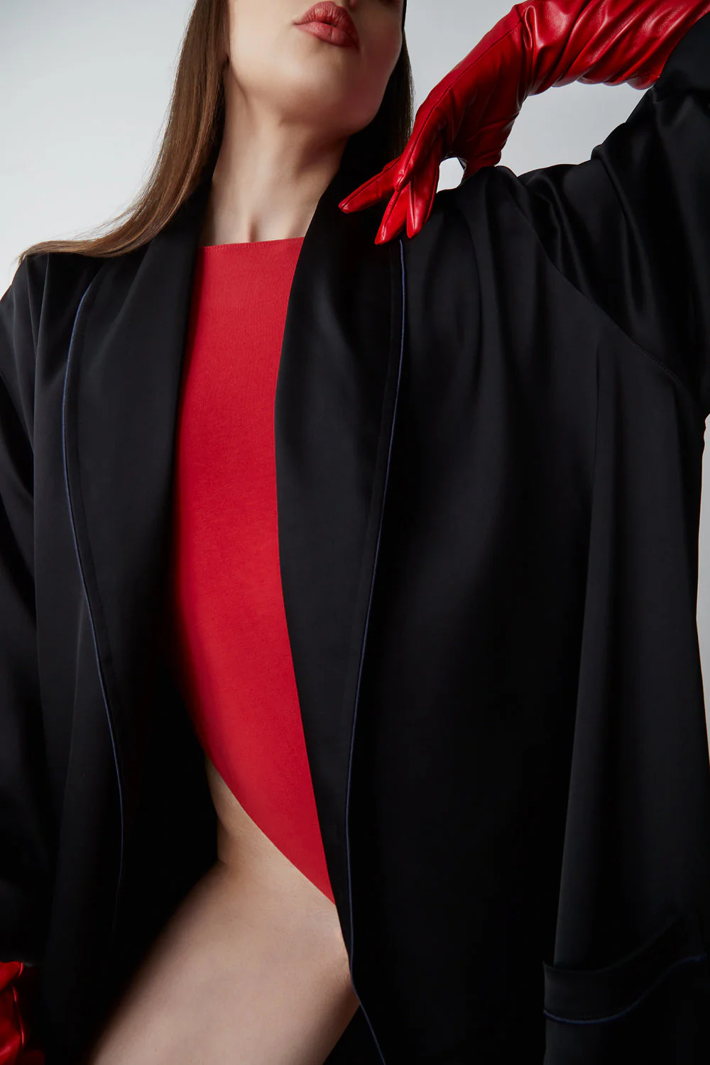 Leather Opera Gloves Lipstick Red - Image 3