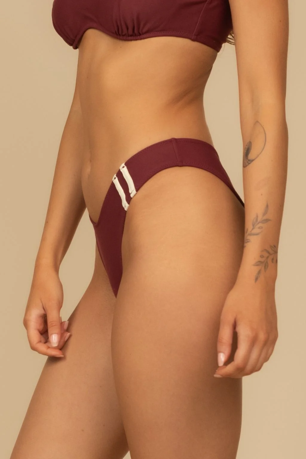 Sporty Lulu Bikini Bottom Maroon - Image 3