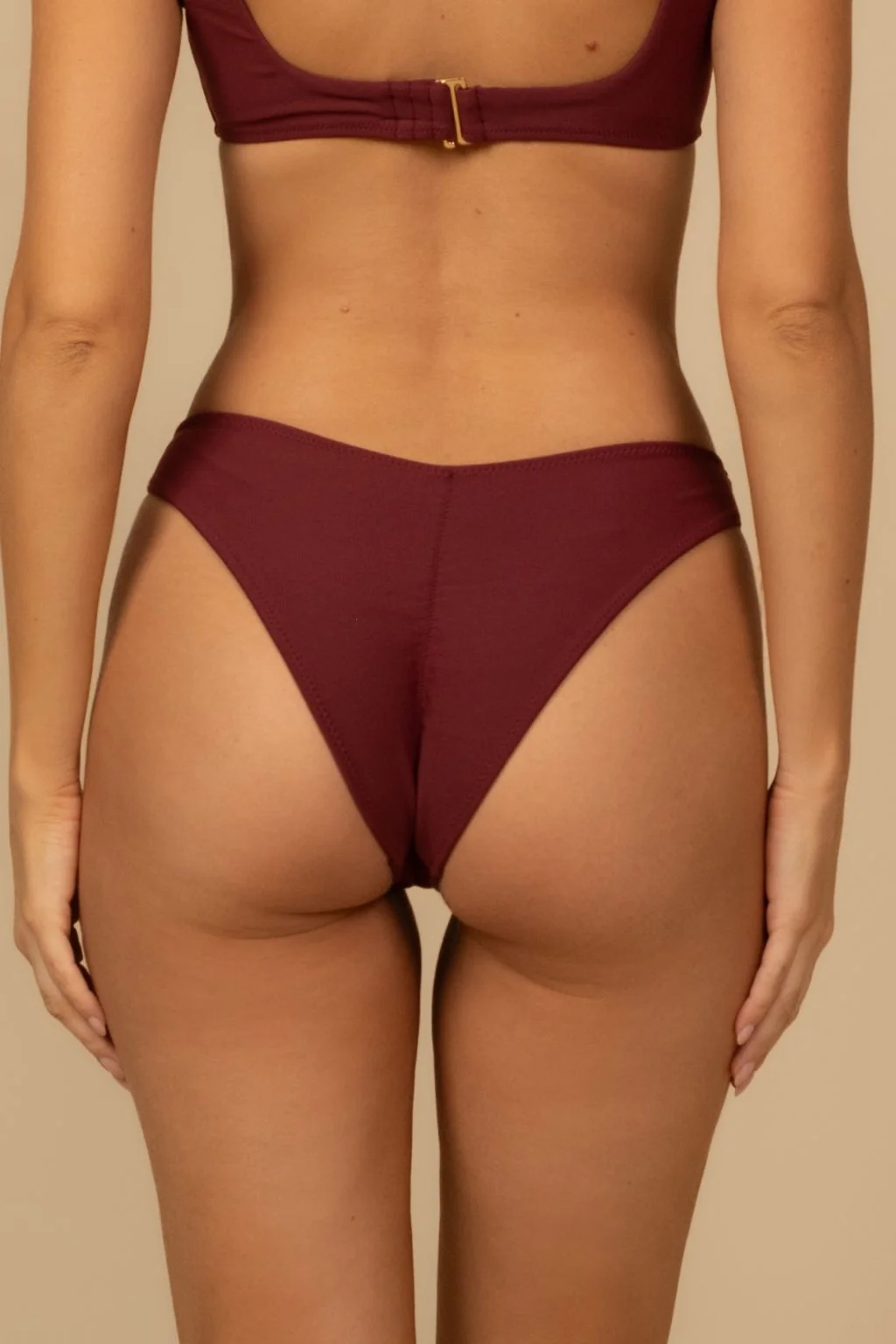 Sporty Lulu Bikini Bottom Maroon - Image 4