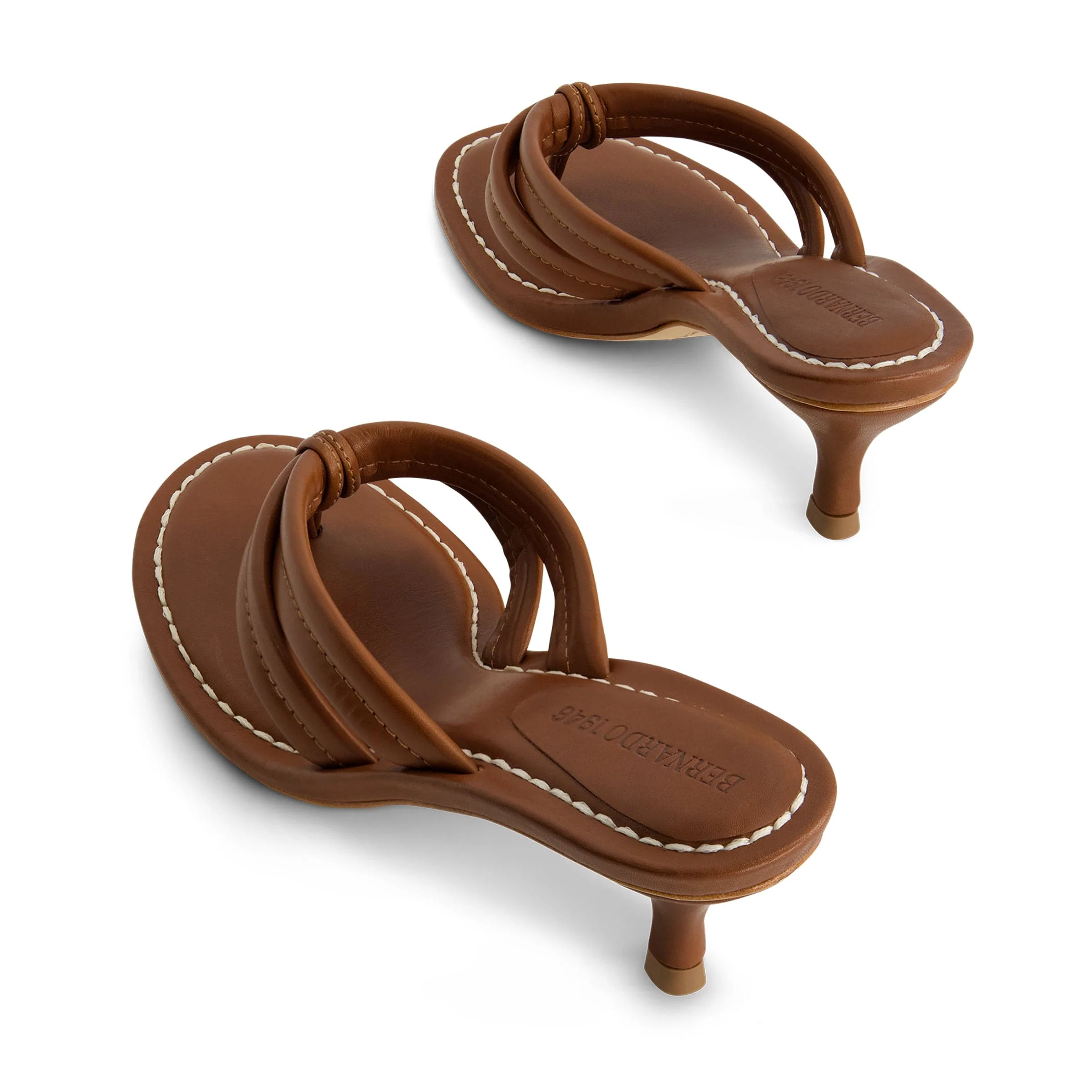 Miami 55 Kitten Heel Sandal Saddle - Image 7