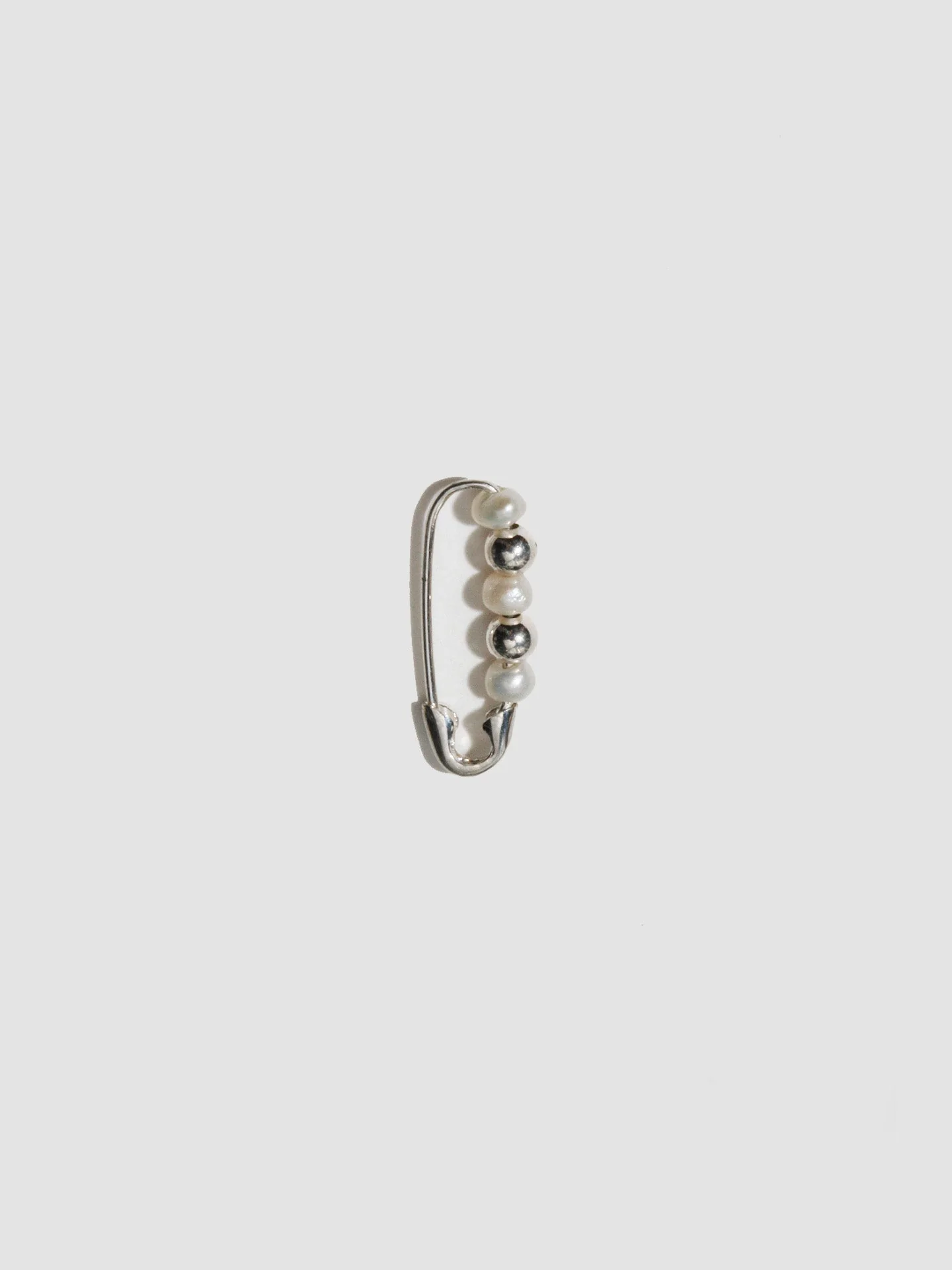 Mini Friendship Bead & Pearl Safety Pin Earring - Image 3