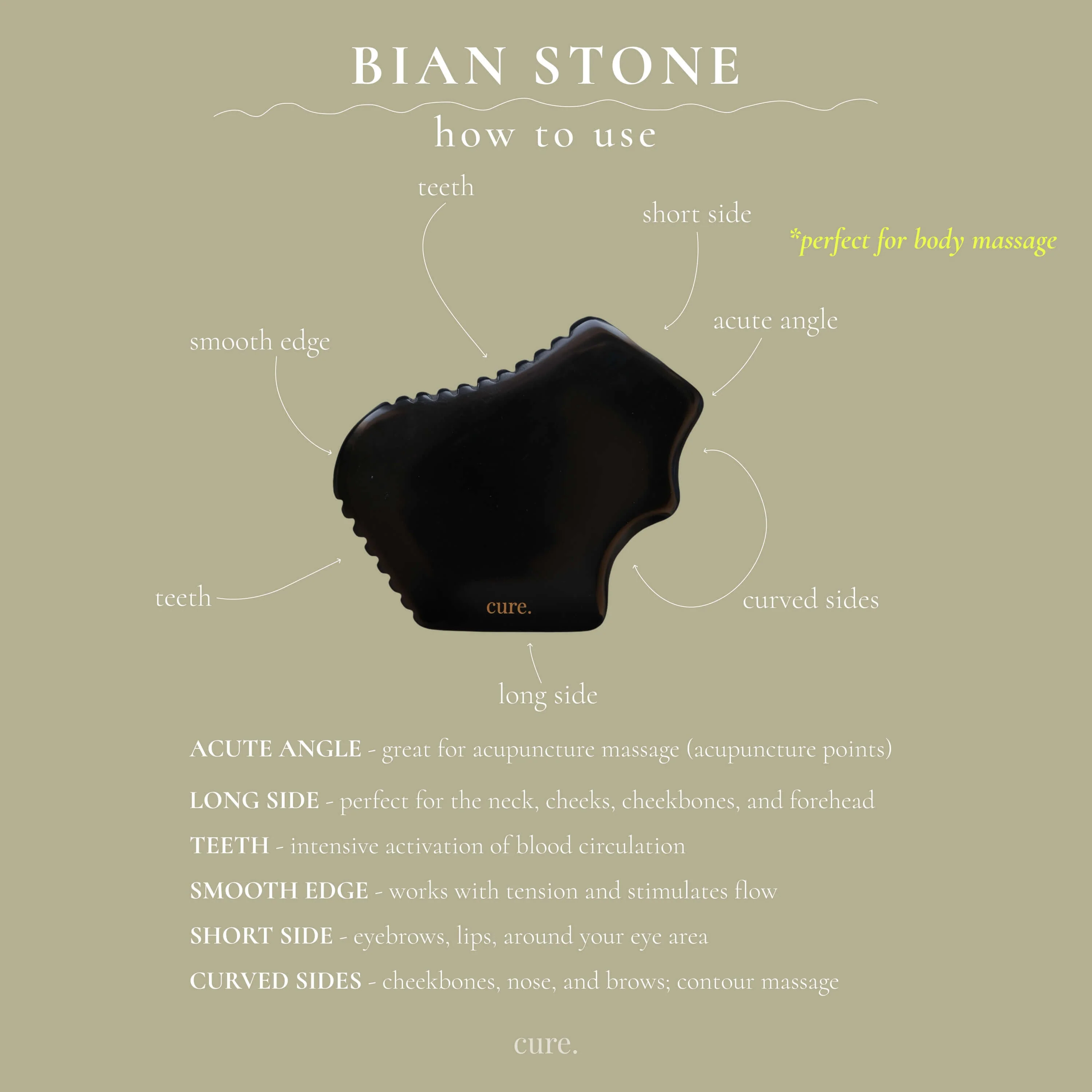 Natural Bian Stone Gua Sha for Body & Face Massage - Image 10