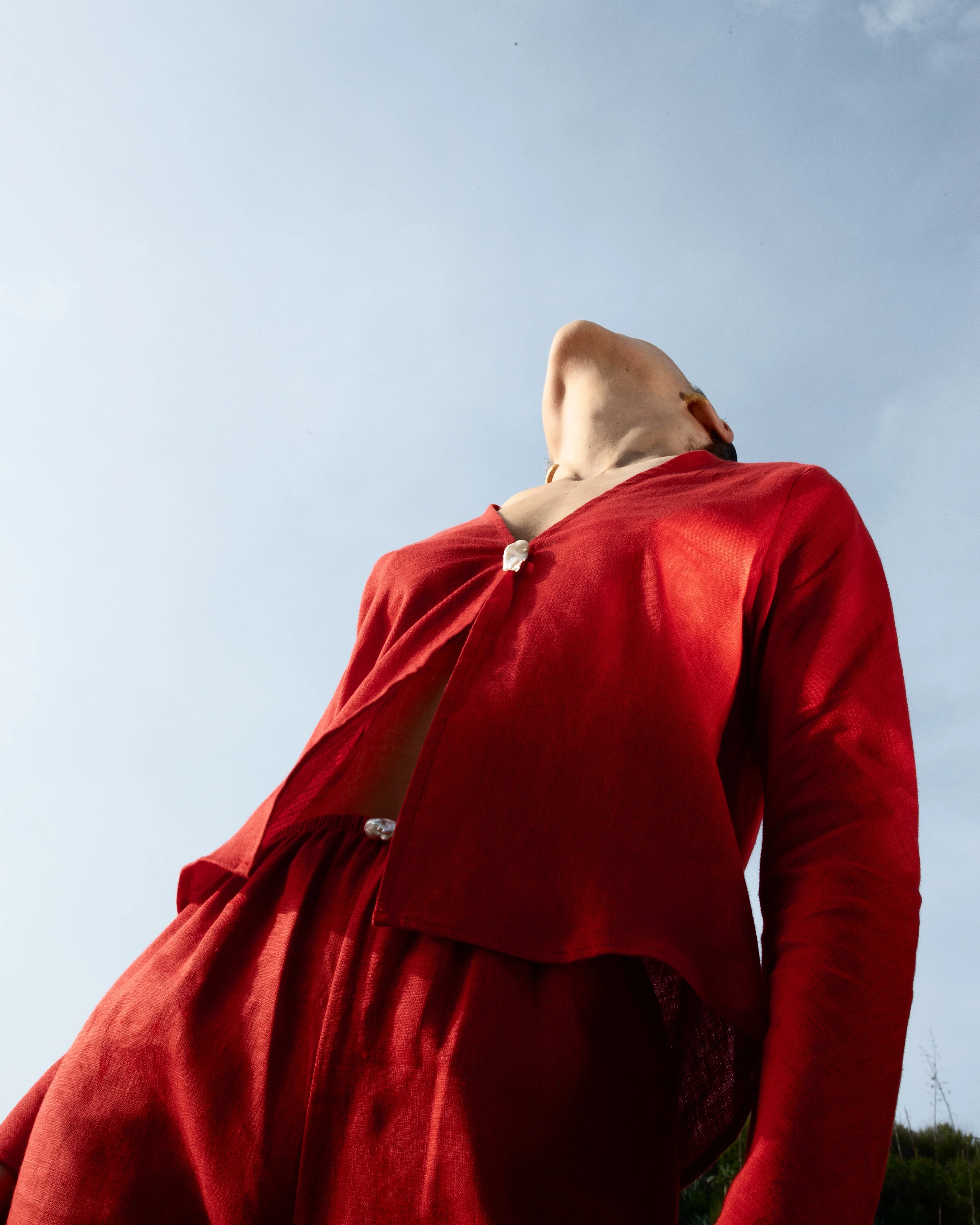 Nerea Top with Pearl Red Linen - Image 4