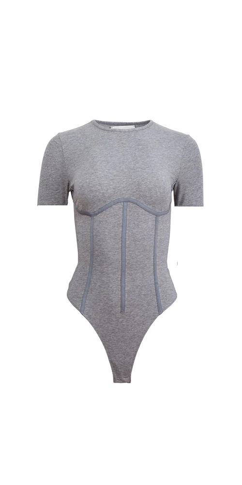 Organic Cotton T-Shirt Bodysuit Heather Grey