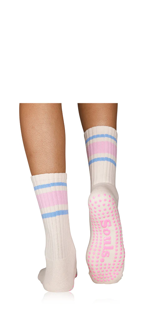 Retro Pink Grip Socks - Image 3