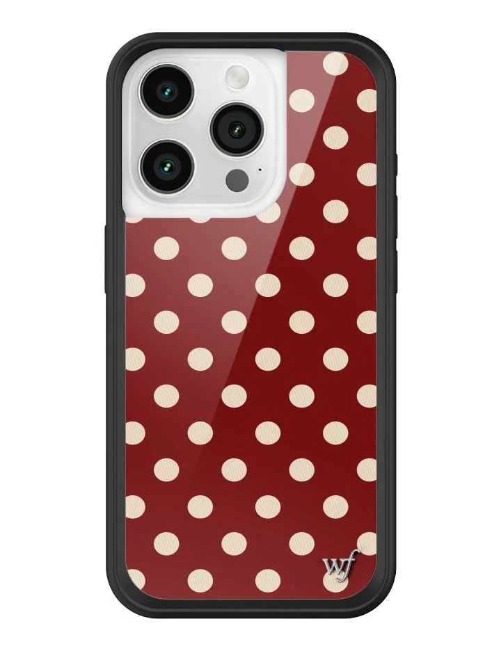 Polka Dot Burgundy and Cream iPhone Case - Image 29