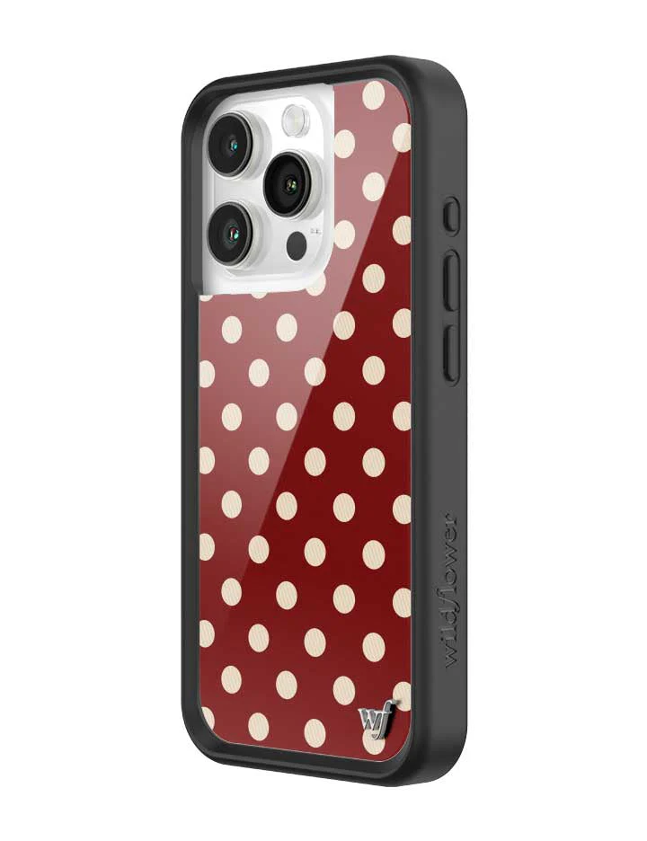 Polka Dot Burgundy and Cream iPhone Case - Image 30