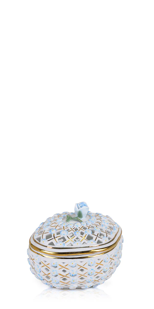 Porcelain Floral Lattice Jar - Image 3