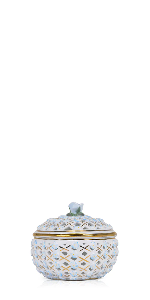 Porcelain Floral Lattice Jar - Image 5