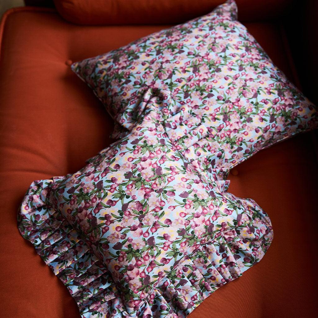 Ruffled Pillow Cover Romance is Dead Blue - Image 5