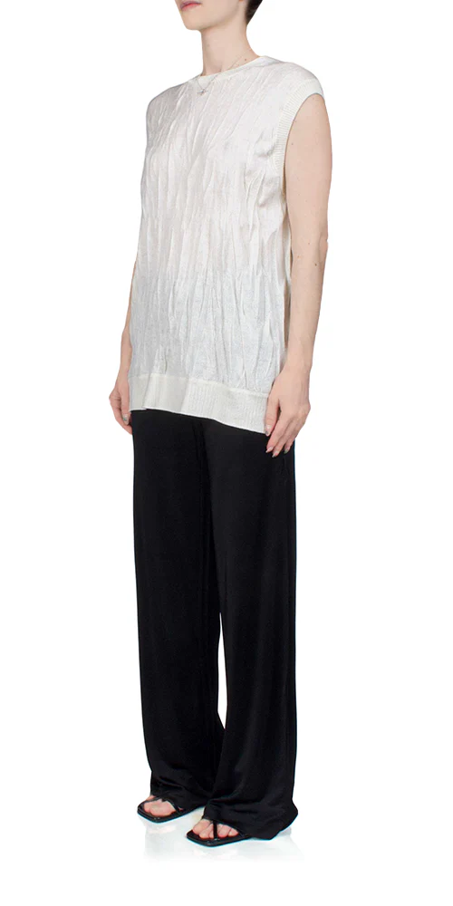 Sleeveless Crushed Knit Top - Image 3