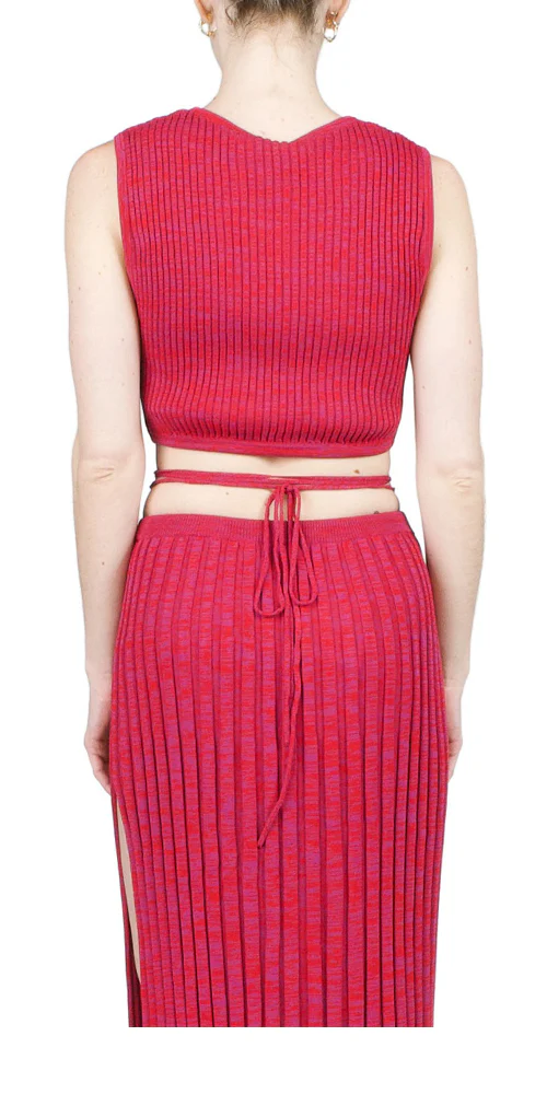 Sleeveless Knit Tie Crop - Image 3