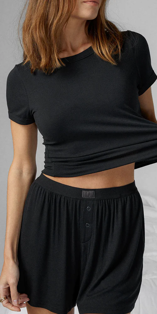 Soft Modal Rib Tee Short Set - Image 2