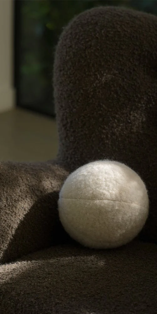 Teddy Sphere Pillow Ivory - Image 2
