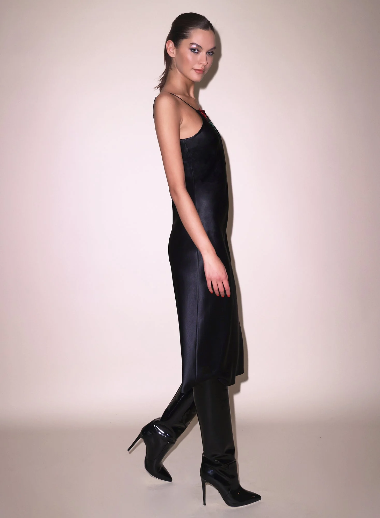 Vampire Rose Embroidery Slip Dress - Image 5