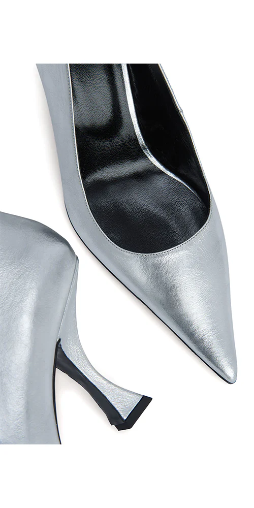 Viva Pump Silver Leather - Image 5