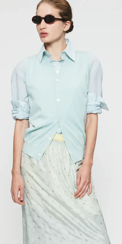 Wool Cashmere Button Vest - Image 5